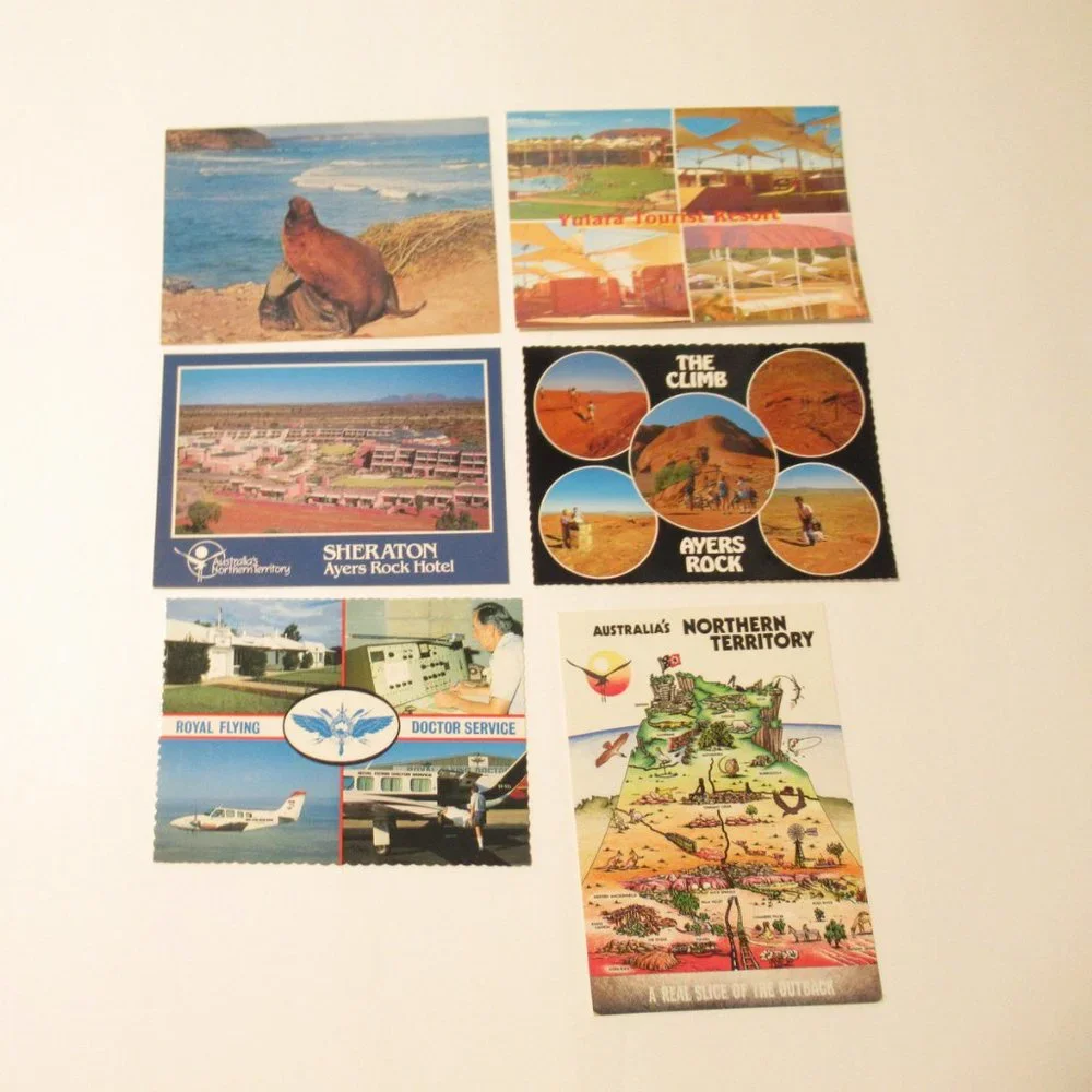Vintage Galapagos map and post cards